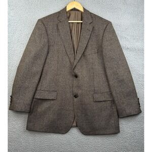 Hugo Boss Sport Coat Jacket Men 44R Brown Bertolucci Nail Head Pattern Silk-Wool